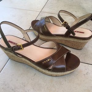 Prada women’s wedge sandals
